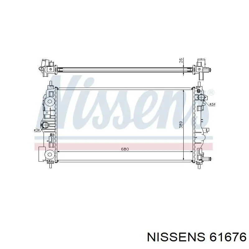 61676 Nissens Радиатор основной