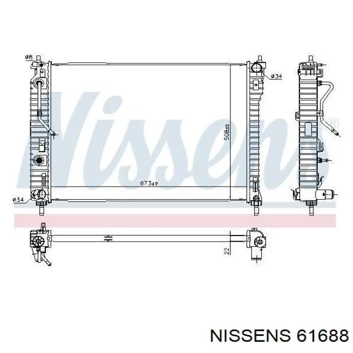 Радиатор 61688 Nissens