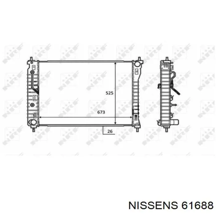 Радиатор охлаждения двигателя Nissens 61688 цена, от 169.84 USD