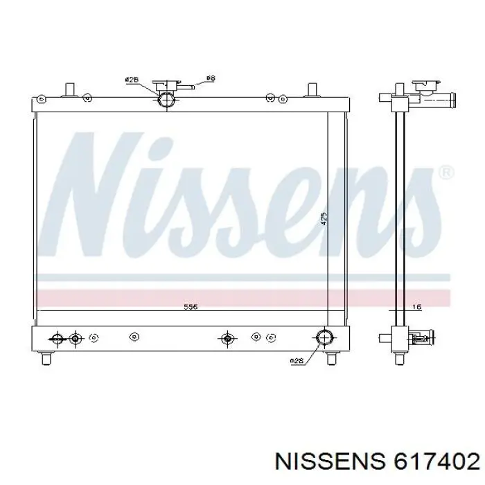 617402 Nissens radiador de esfriamento de motor