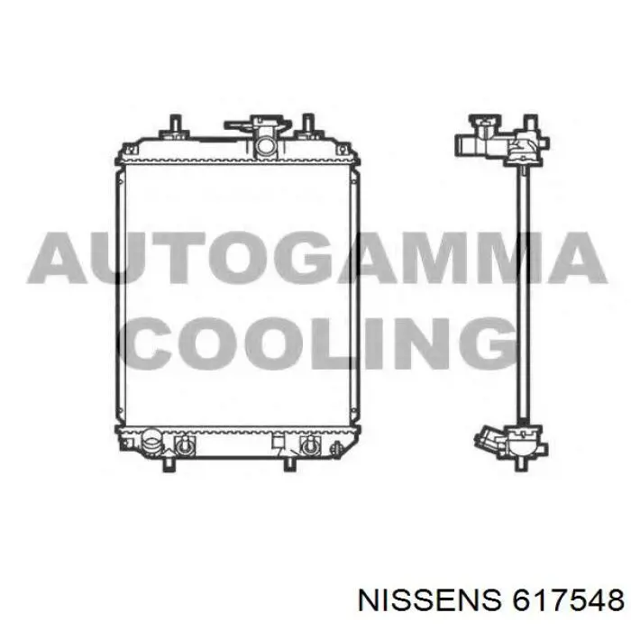 Radiador refrigeración del motor 617548 Nissens
