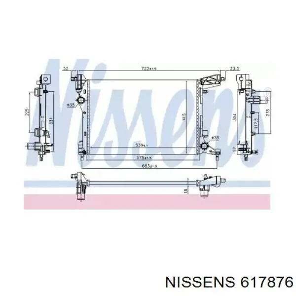 Радиатор охлаждения двигателя AVA FP26A823AV цена, от 101.35 USD