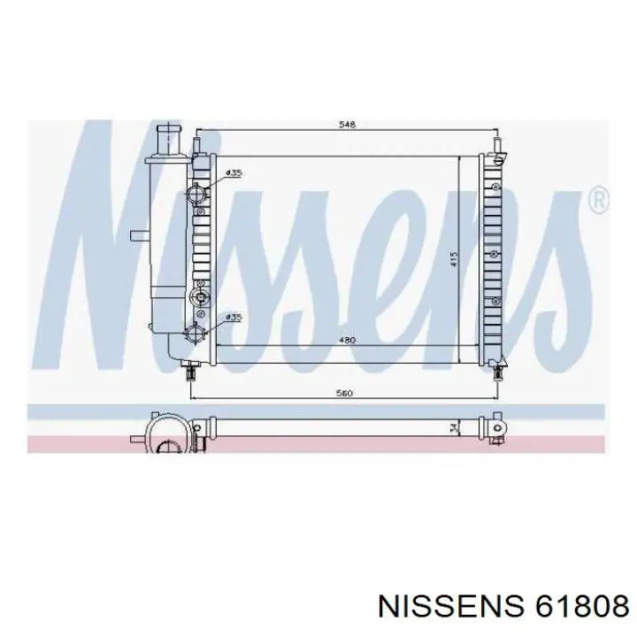 Радиатор охлаждения двигателя Nissens 61808 цена, от 80.53 USD