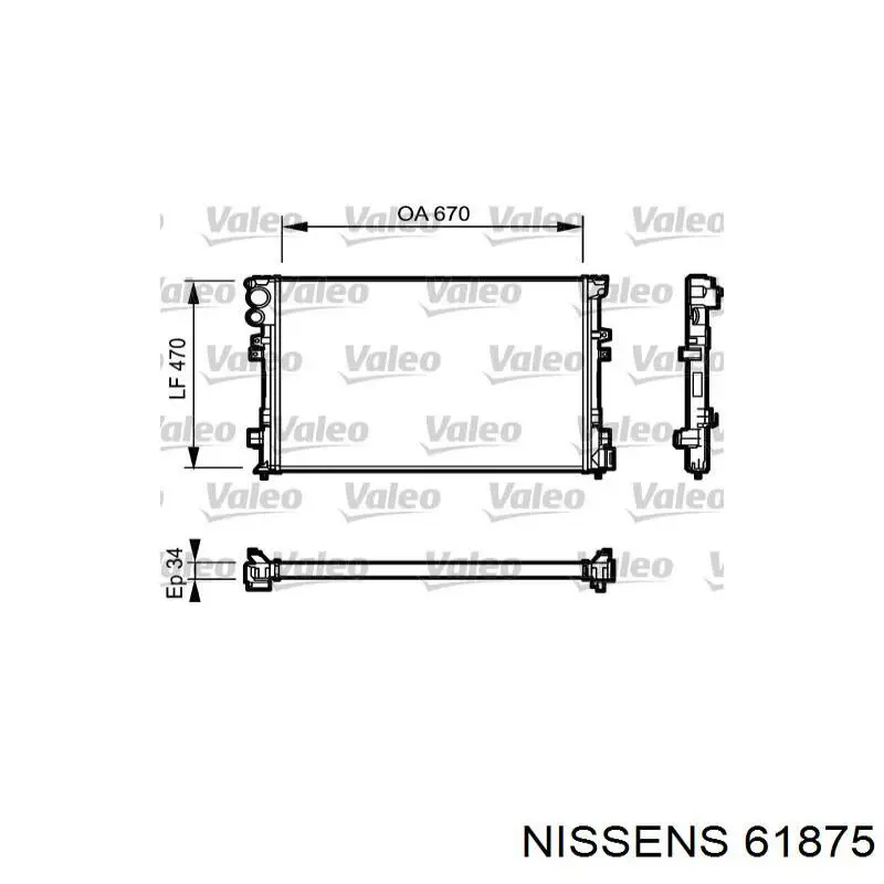 Радиатор охлаждения двигателя Nissens 61875 цена, от 61.23 USD