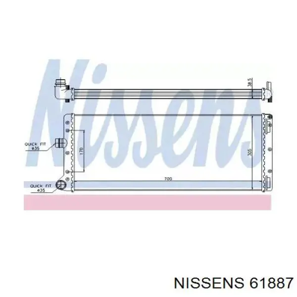 Радиатор 61887 Nissens