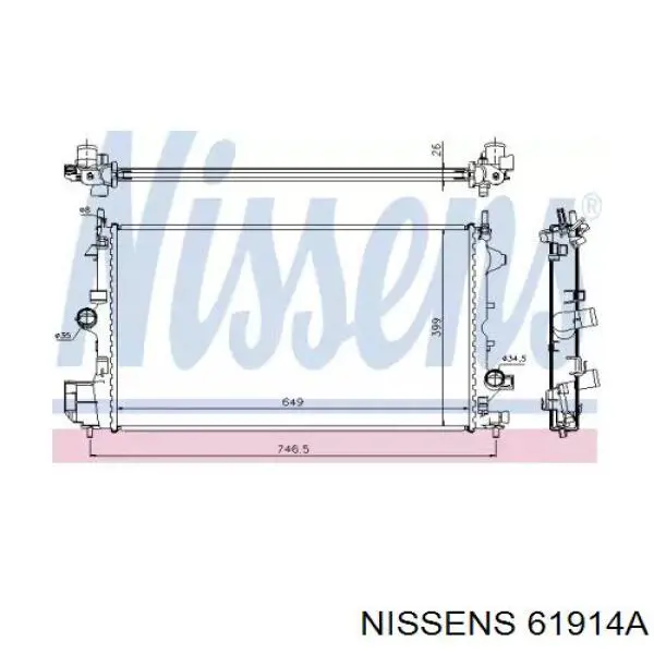 Радиатор охлаждения двигателя Nissens 61914A цена, от 113.08 USD