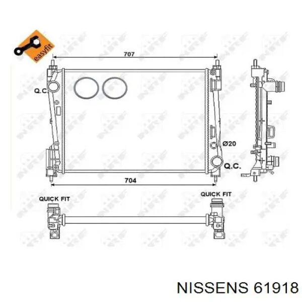 61918 Nissens Радиатор основной