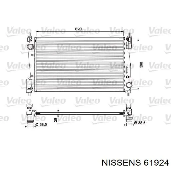 Радиатор охлаждения двигателя Nissens 61924 цена, от 98.53 USD
