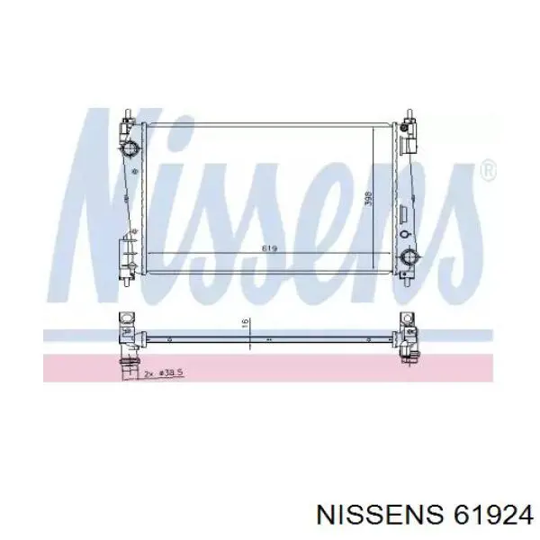 61924 Nissens radiador de esfriamento de motor