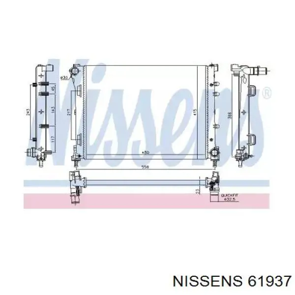 Радиатор 61937 Nissens