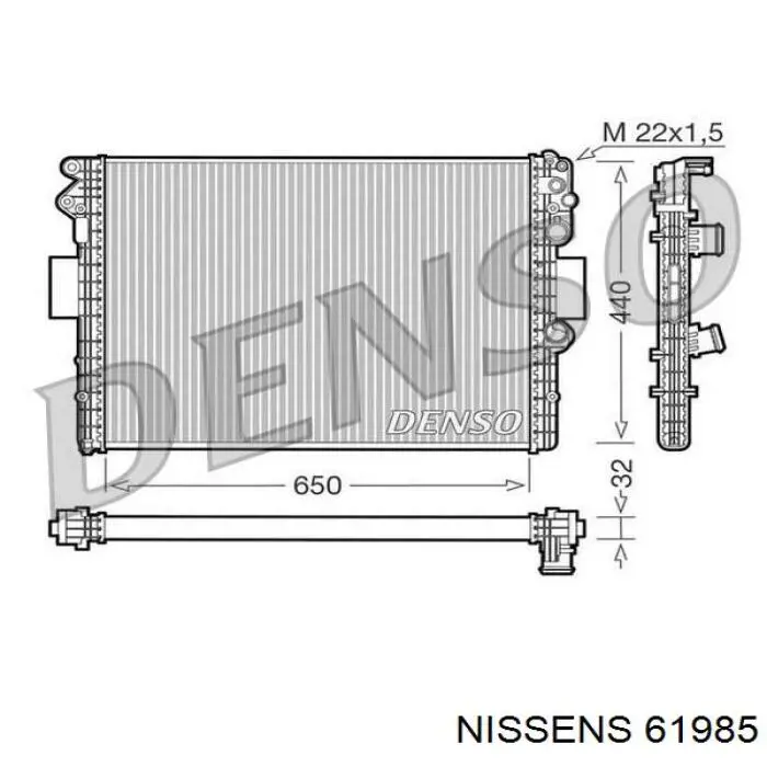 61985 Nissens Радиатор основной