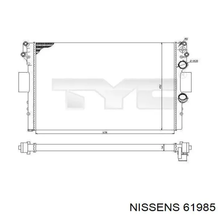 Купить 61985 Nissens Радиатор водяной