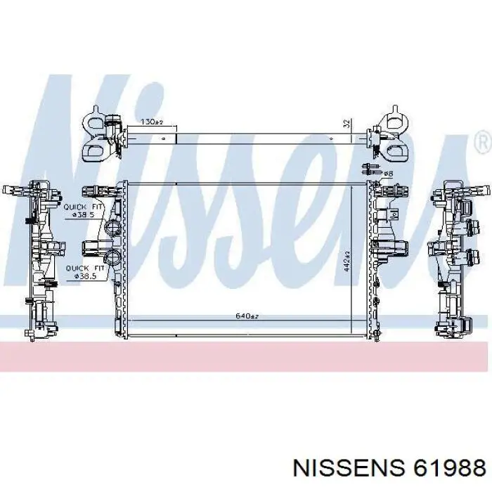 61988 Nissens radiador de esfriamento de motor