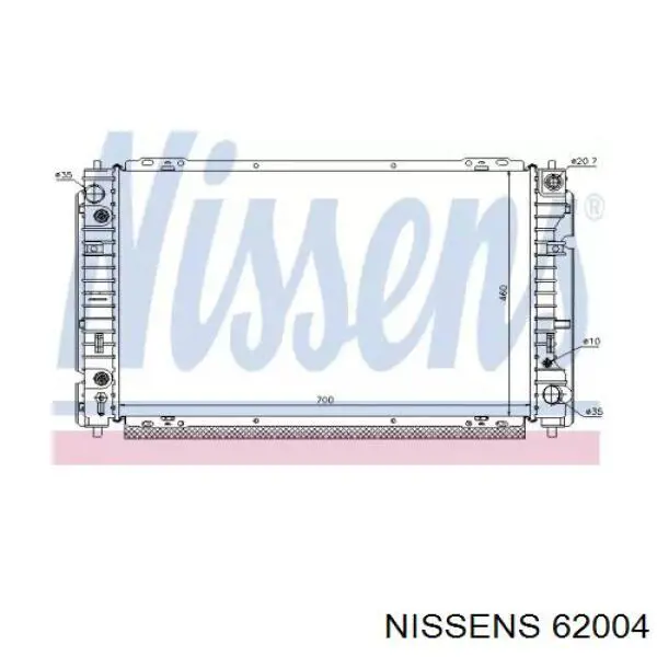Радиатор охлаждения двигателя Nissens 62004 цена, от 121.31 USD