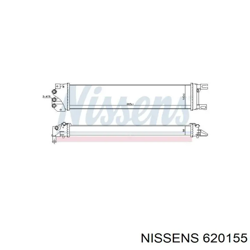 Радиатор охлаждения двигателя дополнительный 620155 Nissens
