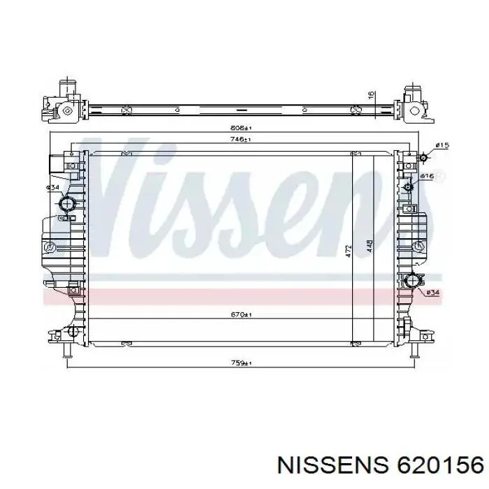 620156 Nissens radiador de esfriamento de motor