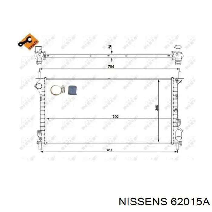 Радиатор охлаждения двигателя Nissens 62015A цена, от 115.67 USD