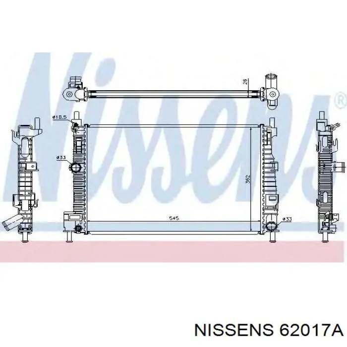 Радиатор охлаждения Nissens 62017A