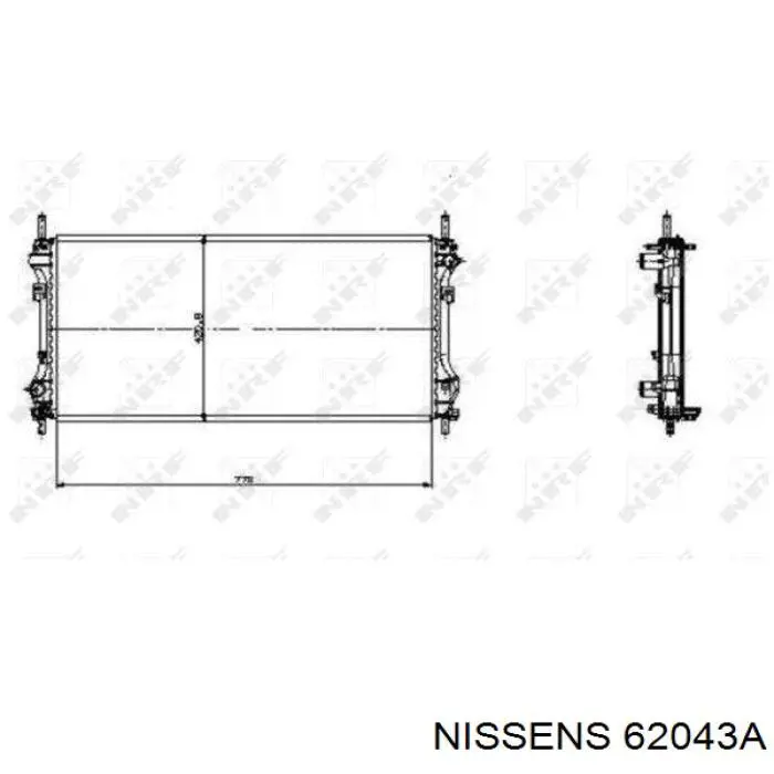 Radiador refrigeración del motor 62043A Nissens