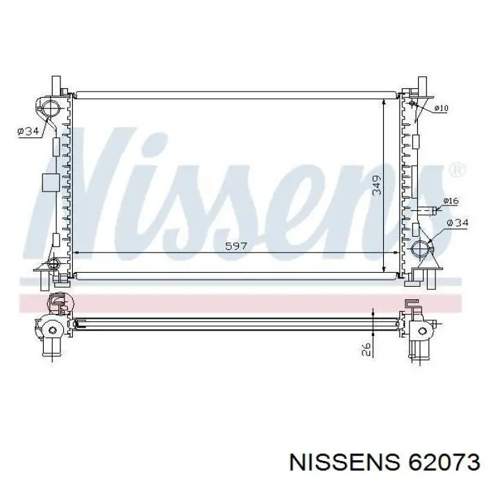 Радиатор 62073 Nissens