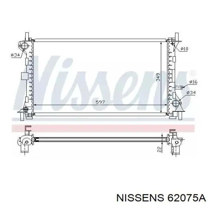 62075A Nissens радиатор