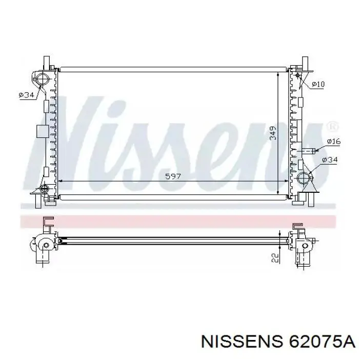 Радиатор 62075A Nissens