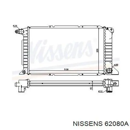 Radiador refrigeración del motor 62080A Nissens