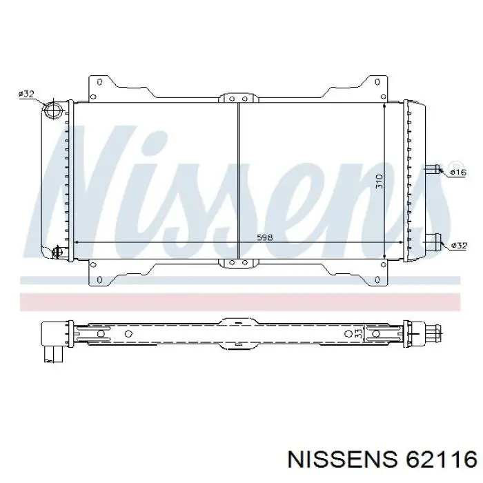 Радиатор 62116 Nissens