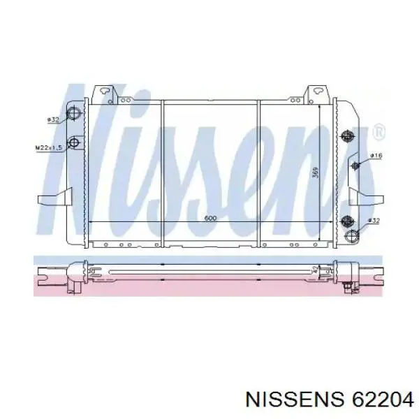 Радиатор 62204 Nissens