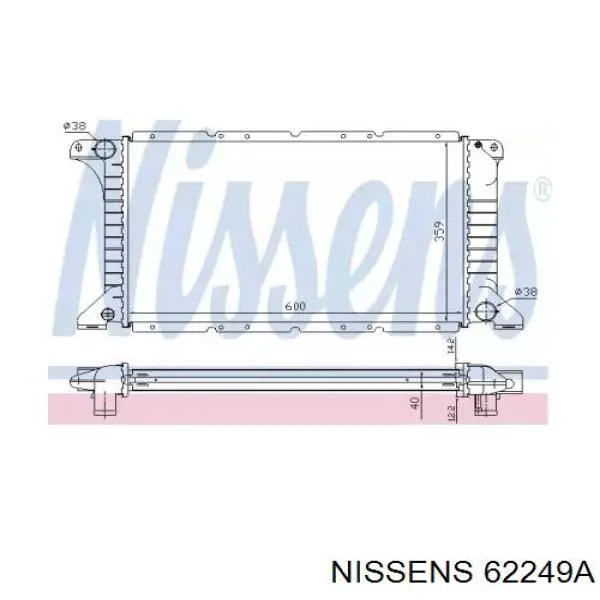 Radiador refrigeración del motor 62249A Nissens