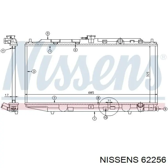 62256 Nissens радиатор