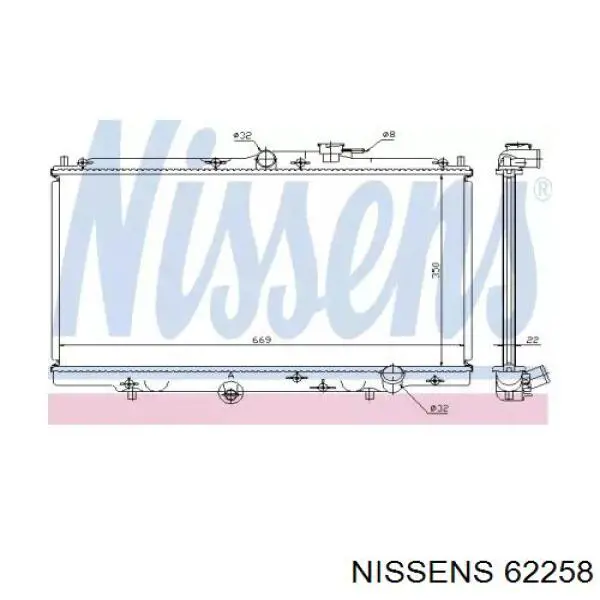 Радиатор охлаждения двигателя Nissens 62258 цена, от 64.45 USD