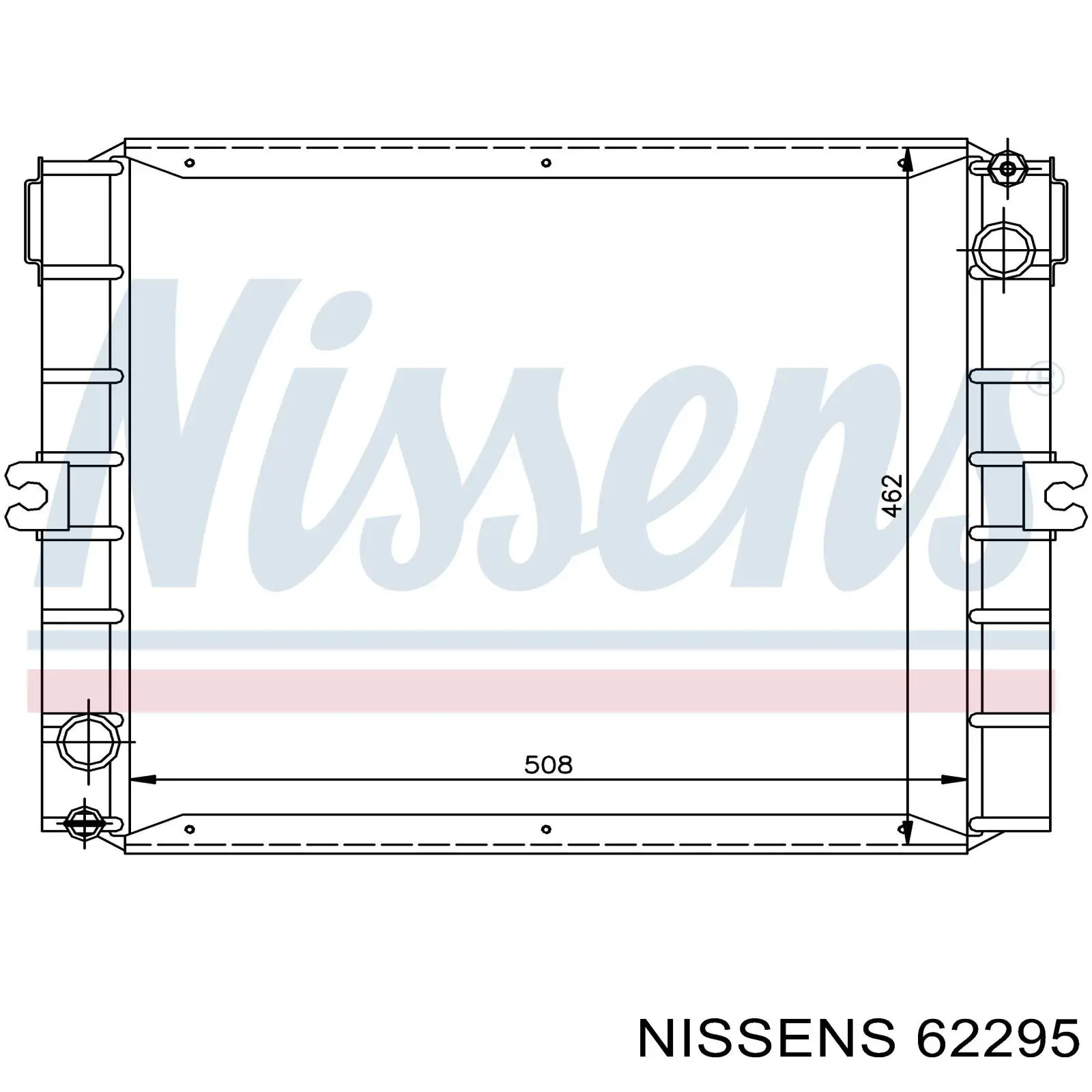 Radiador refrigeración del motor 62295 Nissens