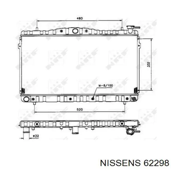 Купить 62298 Nissens Радиатор водяной