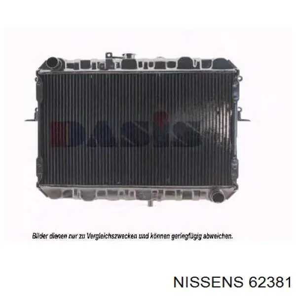 Radiador refrigeración del motor 62381 Nissens