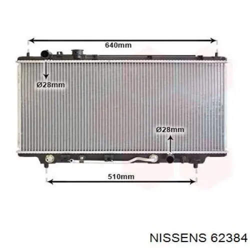 Radiador refrigeración del motor 62384 Nissens