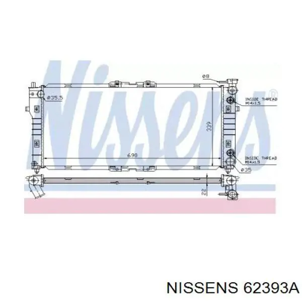Радиатор охлаждения двигателя Nissens 62393A