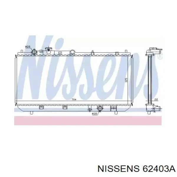 Радиатор охлаждения двигателя Nissens 62403A