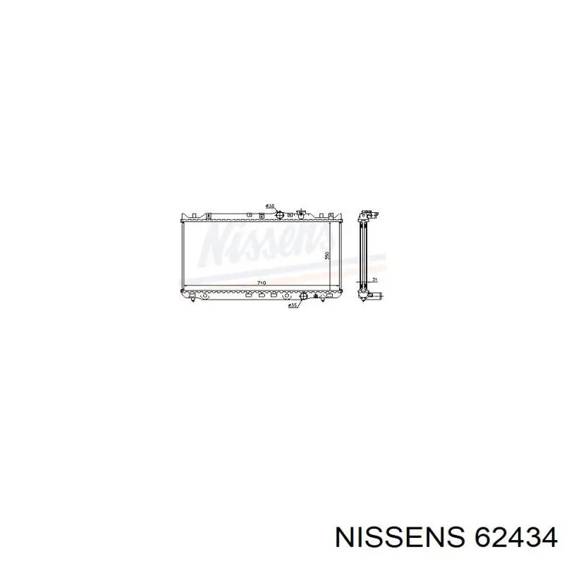 Radiador refrigeración del motor 62434 Nissens