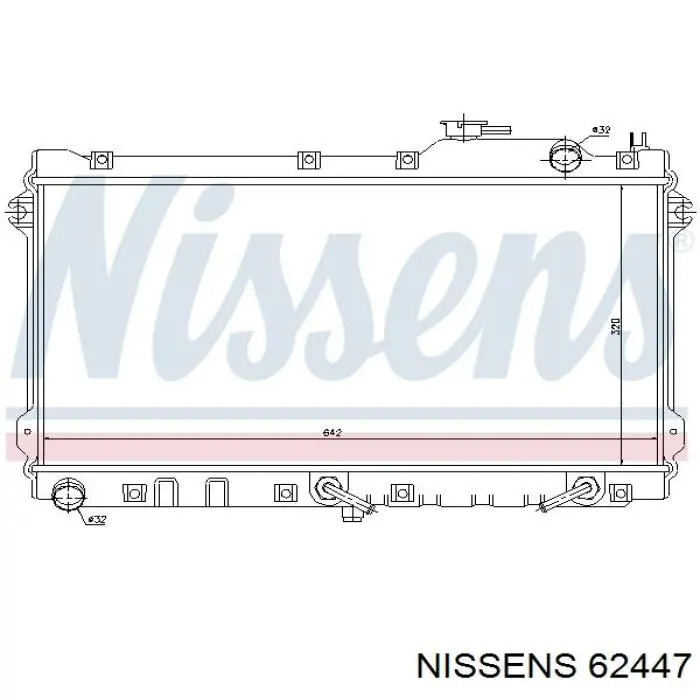 Radiador refrigeración del motor 62447 Nissens