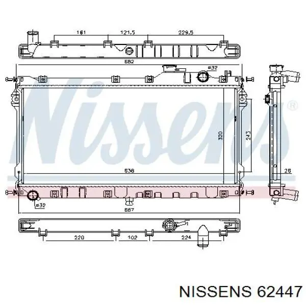 62447 Nissens Радиатор основной