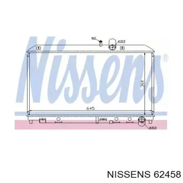 Купить 62458 Nissens Радиатор водяной