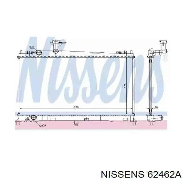 Радиатор охлаждения двигателя Nissens 62462A цена, от 131.79 USD