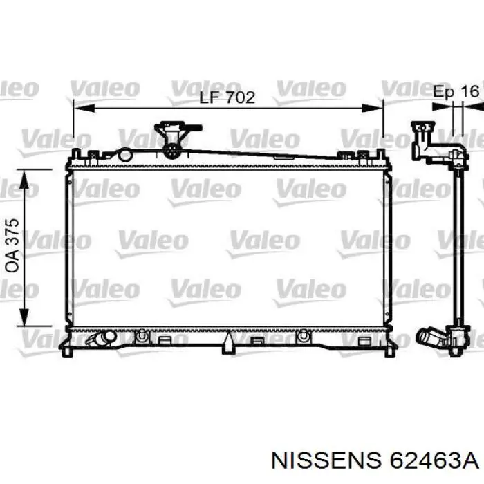 Купить 62463A Nissens Радиатор водяной