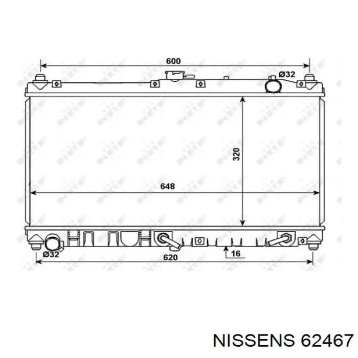 Купить 62467 Nissens Радиатор водяной