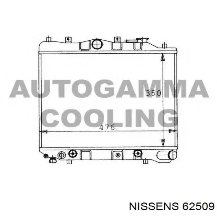 Radiador refrigeración del motor 62509 Nissens