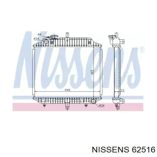 Радиатор охлаждения двигателя Nissens 62516 цена, от 148.51 USD