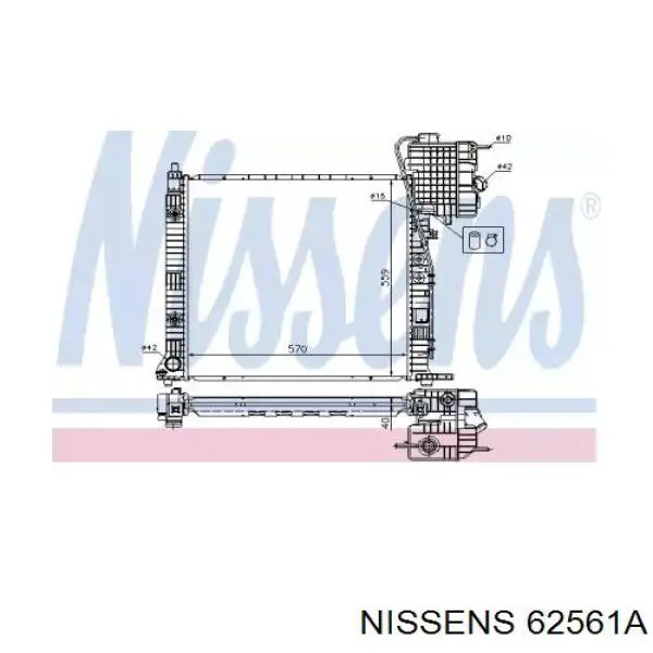 Купить 62561A Nissens Радиатор водяной