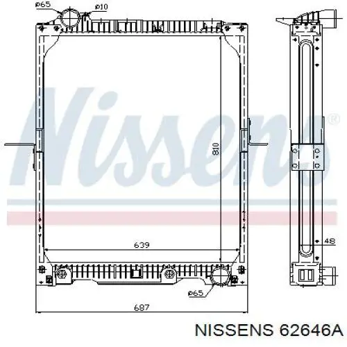 Radiador refrigeración del motor 62646A Nissens