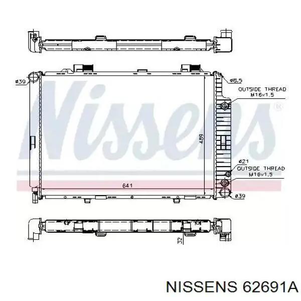Радиатор охлаждения Nissens 62691A